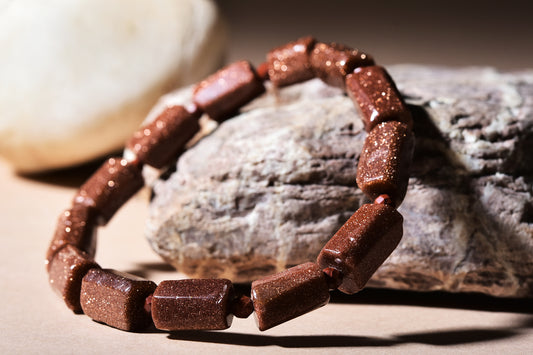 Sunstone Tube Bead Bracelet