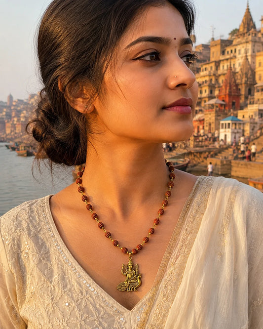 Lord Murugan Pendant Rudraksha Mala