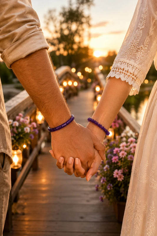 Amethyst Combo Bracelets for His and Her